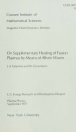 On supplementary heating of fusion plasmas by means of Alfven waves_cover