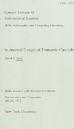 Numerical design of transonic cascades_cover