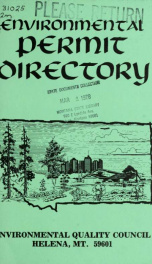 Montana environmental permit directory 1978_cover