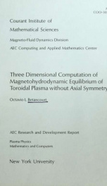 Three dimensional computation of magnetohydrodynamic equilibrium of toroidal plasma without axial symmetry_cover