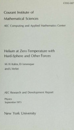 Helium at zero temperature with hard-sphere and other forces_cover