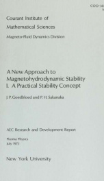 A new approach to magnetohydrodynamic stability I. A practical stability concept_cover