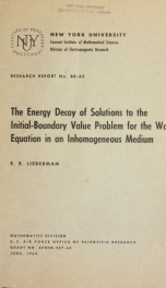 The energy decay of solutions to the initial-boundary value problem for the wave equation in an inhomogeneous medium_cover