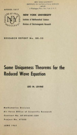 Some uniqueness theorems for the reduced wave equation_cover