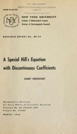 A special Hill's equation with discontinuous coefficients_cover