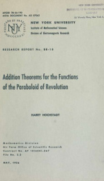 Addition theorems for the functions of the paraboloid of revolution_cover