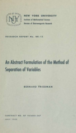An abstract formulation of the method of separation of variables_cover