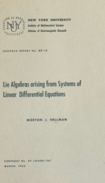 Lie algebras arising from systems of linear differential equations_cover