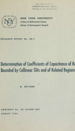 Determination of coefficients of capacitance of regions bounded by collinear slits and of related regions_cover