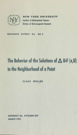 The behavior of the solutions of [delta]U = F(x,U) in the neighborhood of a point_cover
