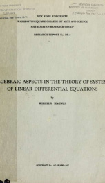 Algebraic aspects in the theory of systems of linear differential equations_cover