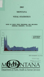 Montana vital statistics 2003_cover