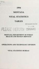Montana vital statistics 1994_cover