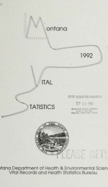 Montana vital statistics 1992_cover