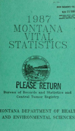 Montana vital statistics 1987_cover