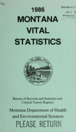 Montana vital statistics 1986_cover