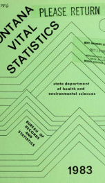 Montana vital statistics 1983_cover