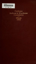 Catalogue Railroad and Warehouse Commission Library_cover