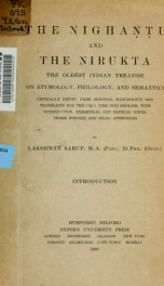 The Nighantu and the Nirukta, the oldest Indian treatise on etymology, philology, and semantics 1_cover