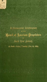 Bi-centennial celebration of the Board of American propietors of East New Jersey 1_cover