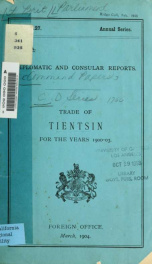 China : notes on the foreign trade of Tientsin during the years 1900-03_cover