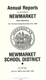 Reports of the selectmen and town treasurer and the superintendent of public schools of the Town of Newmarket, for the year ._cover