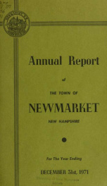 Reports of the selectmen and town treasurer and the superintendent of public schools of the Town of Newmarket, for the year ._cover