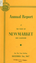 Reports of the selectmen and town treasurer and the superintendent of public schools of the Town of Newmarket, for the year ._cover