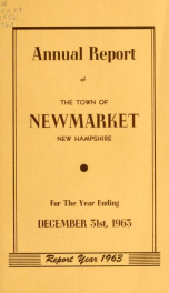 Reports of the selectmen and town treasurer and the superintendent of public schools of the Town of Newmarket, for the year ._cover