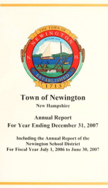 Annual reports of the selectmen, treasurer, highway agents, auditors, board of education and library trustees of the Town of Newington, N.H. for the year ending ._cover