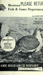 A list of literature pertaining to wildlife research and management in Montana 1966_cover