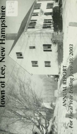 Report of the superintending school committee of the Town of Lee, N.H. for the year ending ._cover