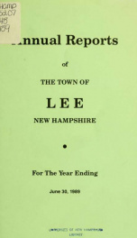 Report of the superintending school committee of the Town of Lee, N.H. for the year ending ._cover