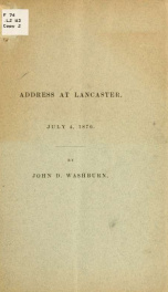 Address delivered, July 4, 1876, at Lancaster, Massachusetts 2_cover