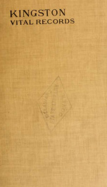 Vital records of Kingston, Massachusetts, to the year 1850 1_cover