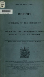 Report on the outbreak of the rebellion and the policy of the government with regard to its suppression .._cover