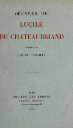 Oeuvres de Lucile de Chateaubriand_cover