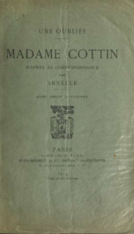 Une oubliée : Madame Cottin d'après sa correspondance_cover