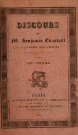 Discours de M. Benjamin Constant à la Chambre des Députés 1_cover