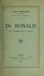 De Bonald : La vie : La carrière politique : La doctrine_cover