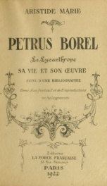 Oeuvres complètes de Petrus Borel Le Lycanthrope 1_cover