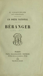 Béranger, un poete national_cover