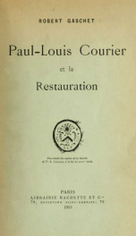 Paul-Louis Courier et la restauration_cover