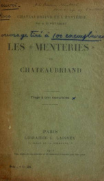 Les "Menteries" de Chateaubriand_cover