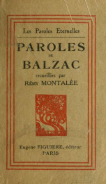 Paroles de Balzac_cover