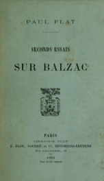 Seconds essais sur Balzac_cover
