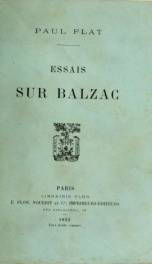 Essais sur Balzac_cover
