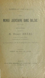 Le monde judiciaire dans Balzac : discours_cover