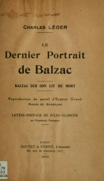 Le dernier portrait de Balzac : Balzac sur son lit de mort : Reproduction du pastel d'Eugène Giraud, Musée de Besançon_cover