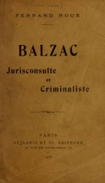 Balzac: jurisconsulte et criminaliste_cover